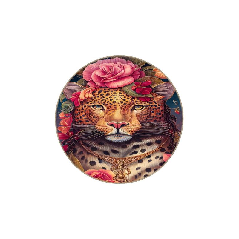 Tapis lavable Floral, Rond 3 pi 3 po