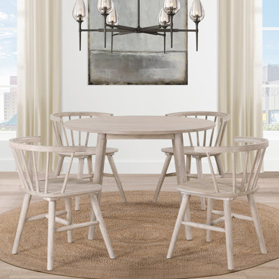 Meili Willow 4-Person 42" Round Solid Wood Dining Set