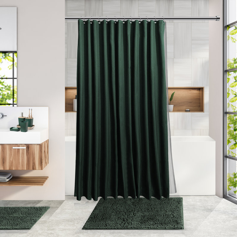 Clara Clark Complete 20 Piece Bathroom Accessory Set with Shower Curtain, Liner, and Hooks (Set of 20)