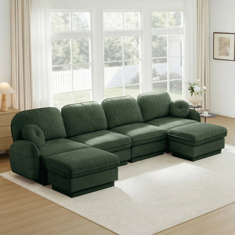 Canapés modulaires, Chenille - Vert