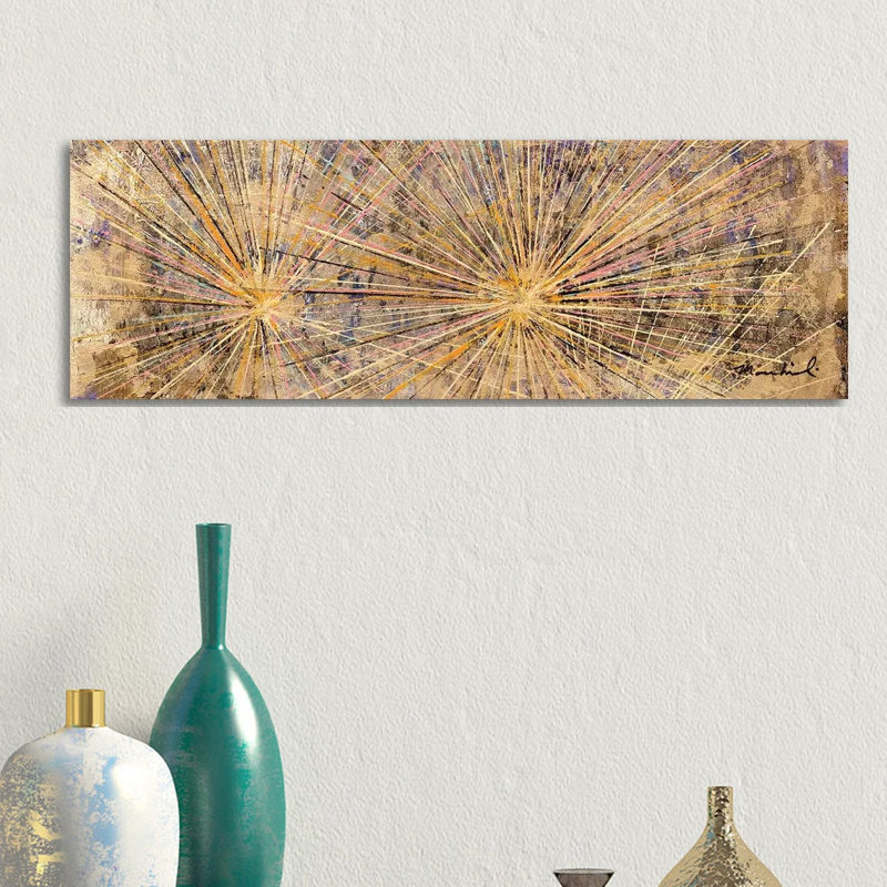 Silver Cholla - Panoramic Painting on Canvas, Wrapped Canvas, 30.48 cm H x 91.44 cm W x 3.175 cm D