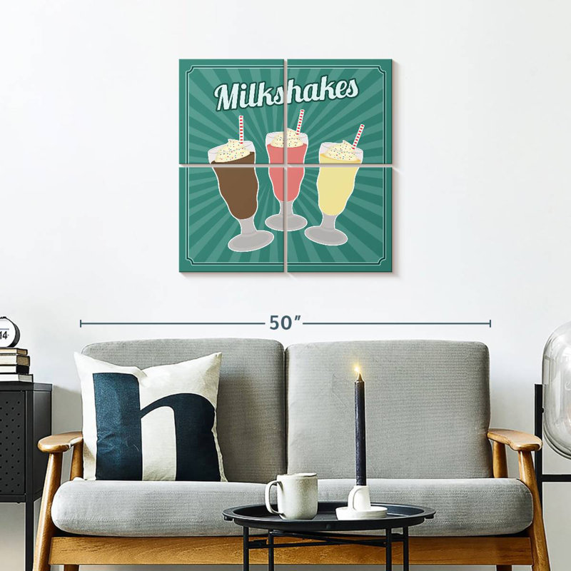 Yarlin Retro Style Milkshakes, 26" H x 26" W