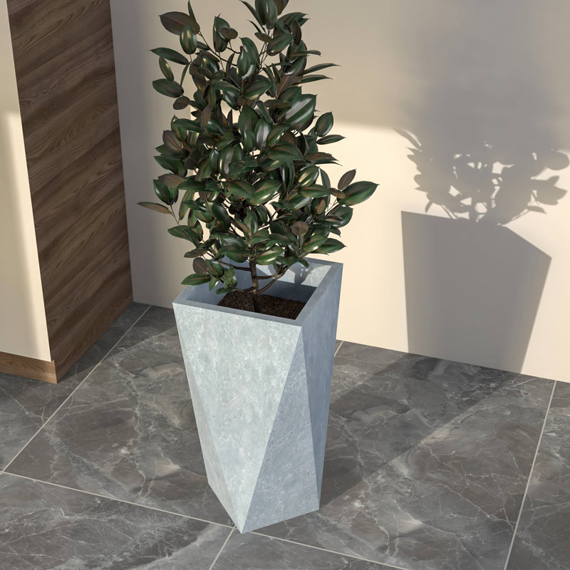 Pot à fleurs Yarisma, Gris, H 29 po x l 14 po x P 14 po