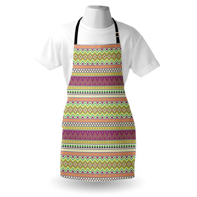 East Urban Home Aztec Apron Unisex Colorful Pattern Stripes Art Adult Size Multicolor
