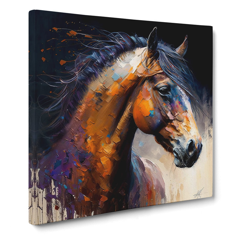 Horse Palette Knife Painting - Print