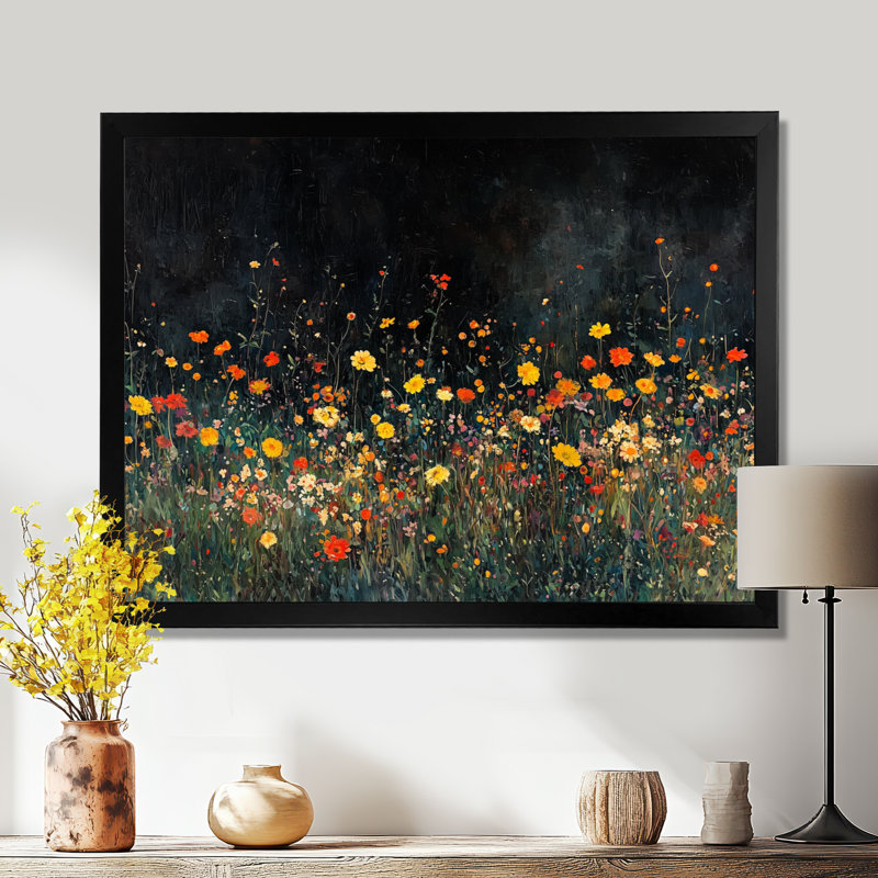 Colangelo - Floral Wall Art, Reproduction encadrée d'une seule photo, H 30 po x l 40 po, Noir