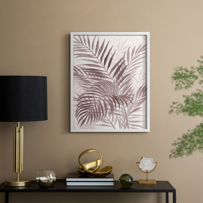 «Inverted Island Palms II», reproduction encadrée - bois massif