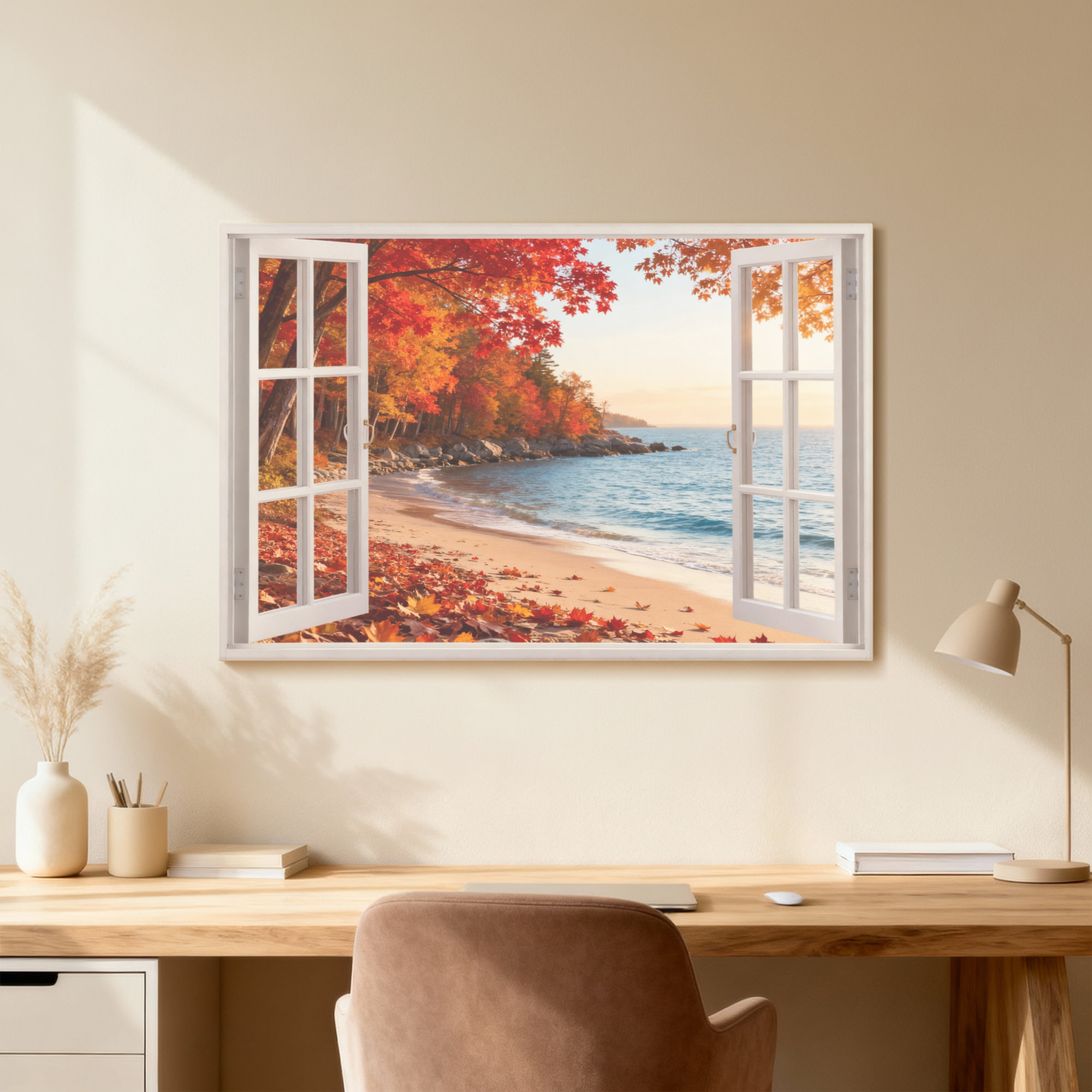 Highland Dunes Landscape & Nature Autumn Beach Scene Through Open ...