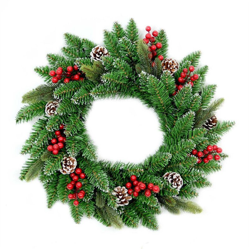 Faux PVC 46cm Christmas Wreath