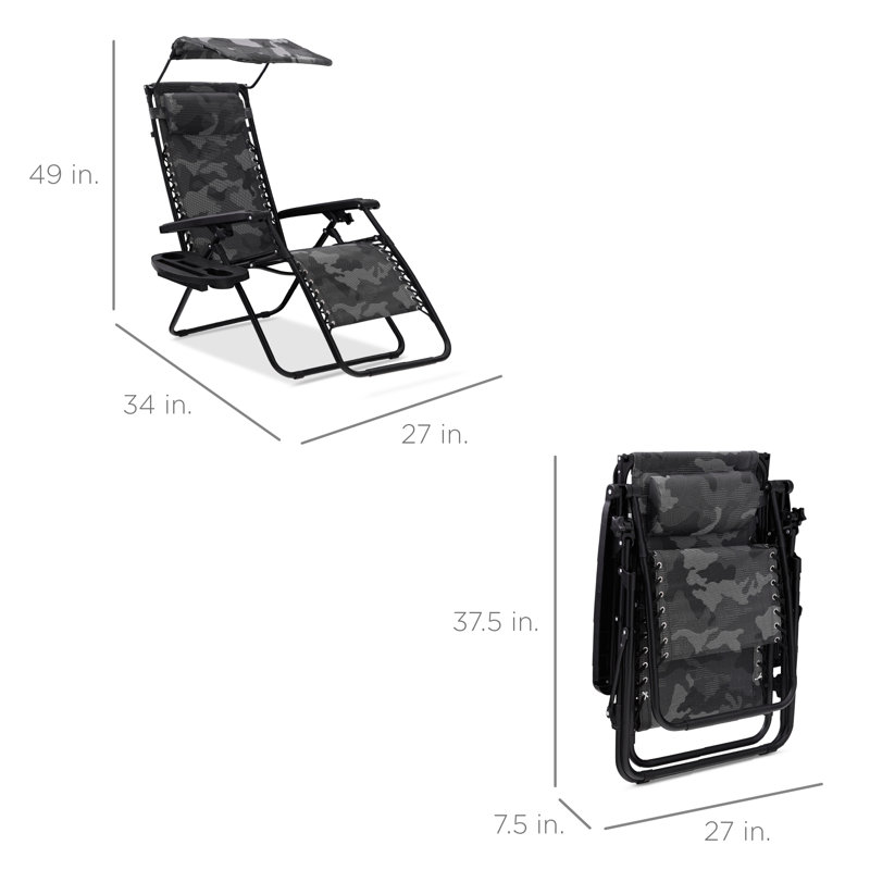 Alahia Folding Recliner Chair, Camouflage