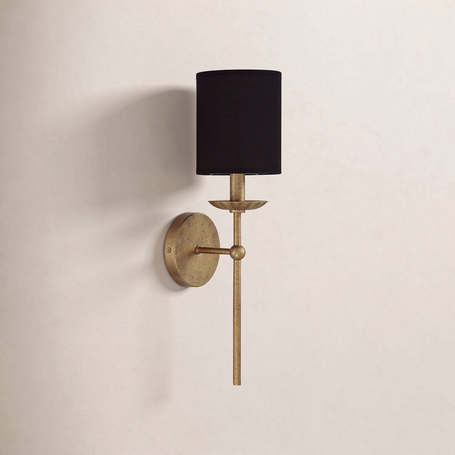 Olivette Single Light Dimmable Wallchiere, Gold, Black