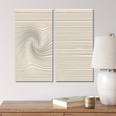 Ensemble de 2 peintures géométriques à motif géométrique primitif