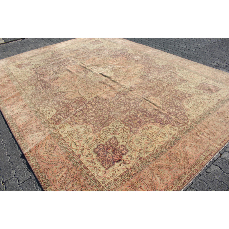 Tapis turc antique de style rétro: tapis traditionnel fabriqué à la main pour la décoration intérieure