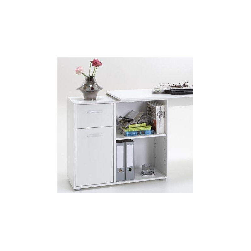 Rioux L-Shaped Writing Desk, White