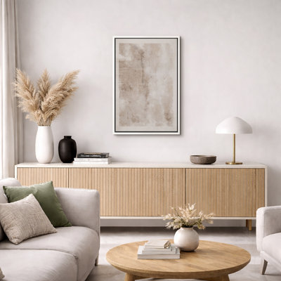 Neutral Minimalist Abstract Beige Wall Artwork, Modern Soft Tone Canvas Pictures, Framed Canvas Giclee Print Wall Art