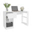 Bureau de 47 po de largeur avec lignes épurées - Bureau à la maison rectangulaire blanc moderne avec un tiroir et quatre tablettes pour un grand espace de rangement-1304504720