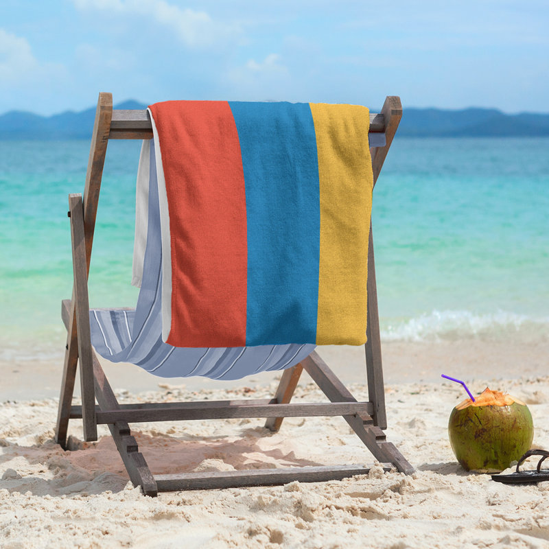 Lightweight Beach Towel, Orange/Blue/Yellow