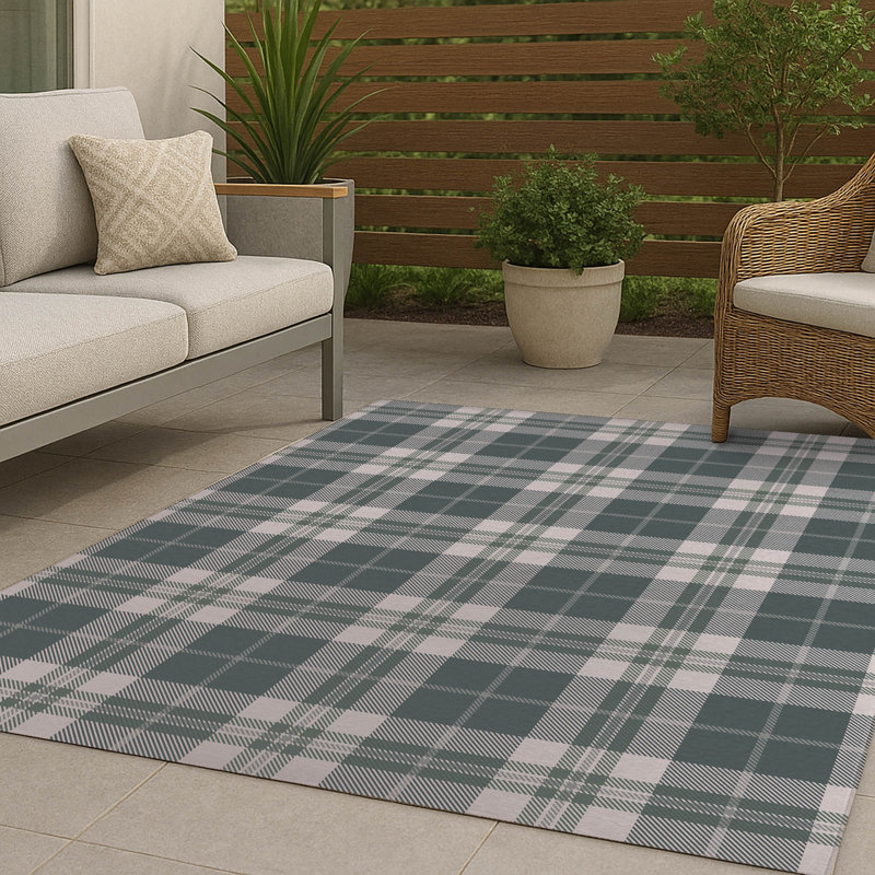 Tapis d'extérieur antidérapant Tartan Block, Rectangulaire 3 pi x 5 pi