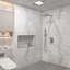 Ensemble de douche à valve à pression équilibrée 2 fonctions avec plateau carré en acier inoxydable