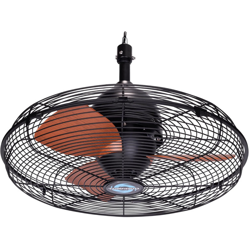 Tornado Outdoor Mount Ceiling Fan, IPX4 Water-Resistant Ceiling Hung Fan Remote Control Included