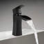 Robinet de lavabo de salle de bain noir mat moderne, fabrication en laiton, conception élégante en cascade pour la maison