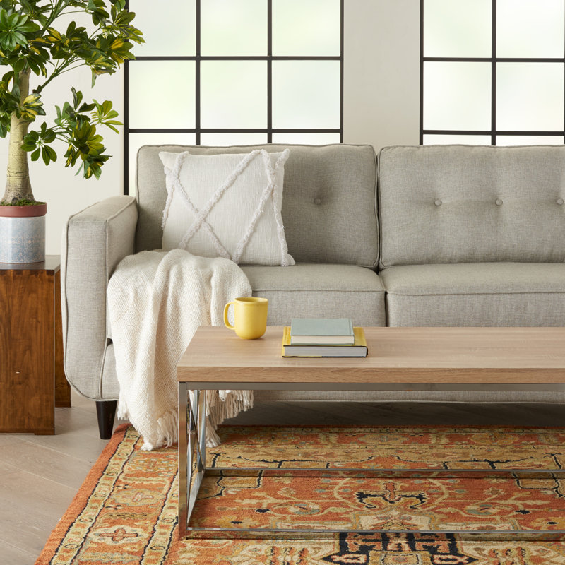 Housse et insert de coussin carré en coton Britney, H 18 po x l 18 po, Blanc, Carrée