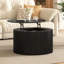 Table basse ronde à plateau relevable, décor moderne en bois cannelé avec rangement caché pour le salon, durable et élégant-72063361