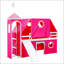 Lit mezzanine simple avec glissoire, tente rose et tour pour enfants - Design amusant et fonctionnel