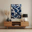 Art floral abstrait en métal bleu 17-990906916