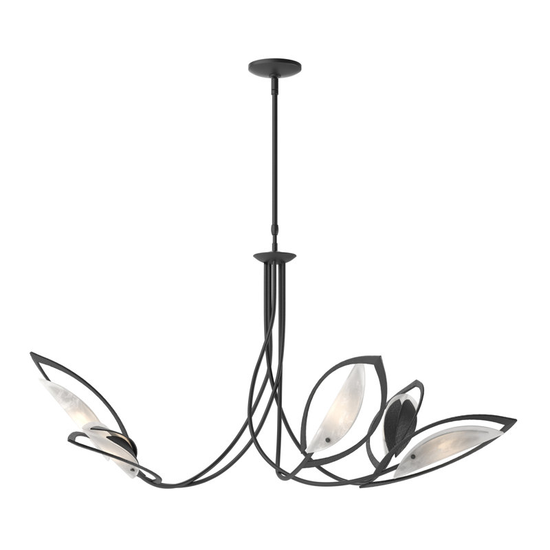 Aerial 5 - Light Unique / Statement Geometric Chandelier, Black, 22.4" H x 47.5" W x 47.5" D