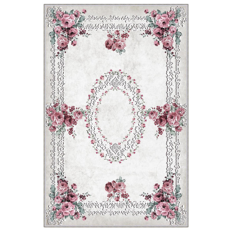 Premium Woven Area Rug, 5.9 x 9.2 Feet | 100% Polyester, 650 g/m² | Antibacterial, Non-Slip PVC Dot Underside, 0.3 in Pile Height | Machine Washable, 3D Digital Printing | Perfect for Living Room & Bedroom Decor