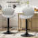 Swivel Upholstered Adjustable Height Bar Counter Stool with Metal Frame