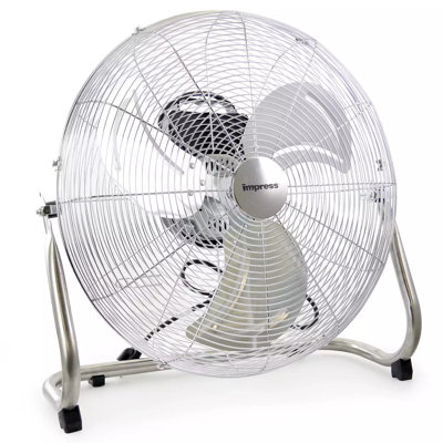 Impress 18 Inch High Velocity Metal Fan – Heavy Duty Chrome Construction With 3-speed Copper Wound Motor And 90° Adjustable Tilt