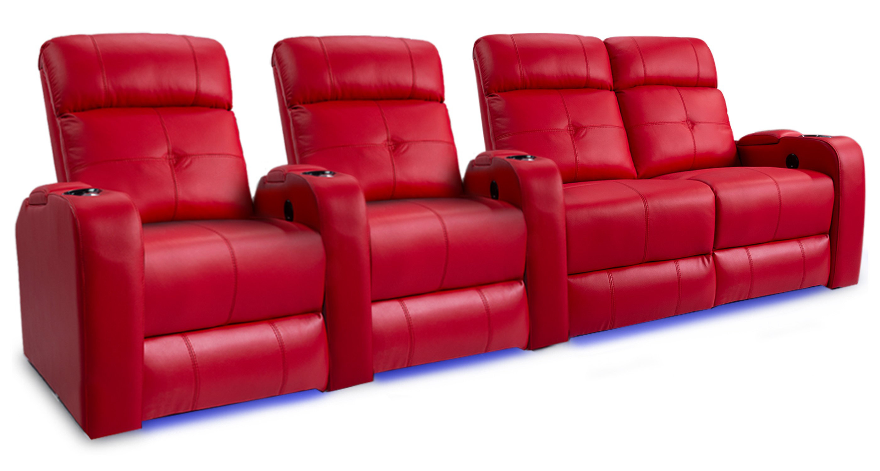 Orren Ellis Valencia Verona Home Theatre Seating Premium Top Grain Grade 9000 Leather, Power