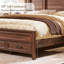 Lit plateforme Queen de style ferme avec tête de lit de 132 cm de haut, cadre de lit Queen en bois avec tiroirs de rangement et pied de lit de 51 cm de haut.-1557271102-1557271097