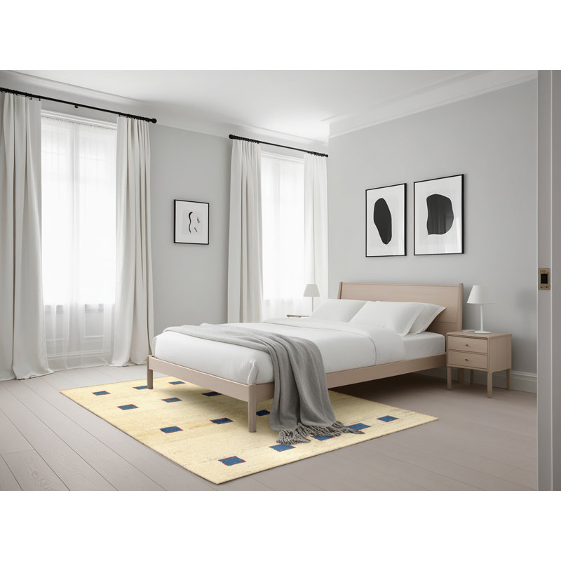 Tapis brun/bleu/gris/zone contemporaine, Rectangle 5 pi x 7 pi
