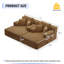 Surdimensionné double méridienne 2 pièces, luxueux canapé convertible en velours côtelé moelleux avec 6 coussins et une poche de rangement-237301955