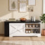 Table basse à plateau relevable Farmhouse avec plateau extensible, tablettes ouvertes et prise de recharge-132913509