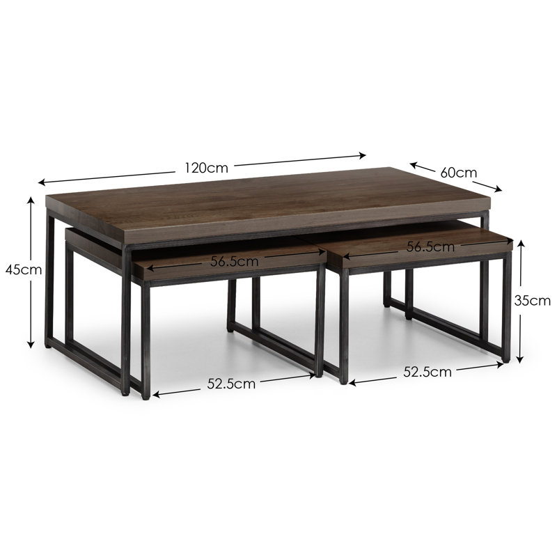 Perrott Solid Wood Sled Coffee Table, Dark Oak