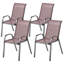 Chaises d'extérieur empilables en maille de 4 avec accoudoirs courbés et dossier haut pour le confort