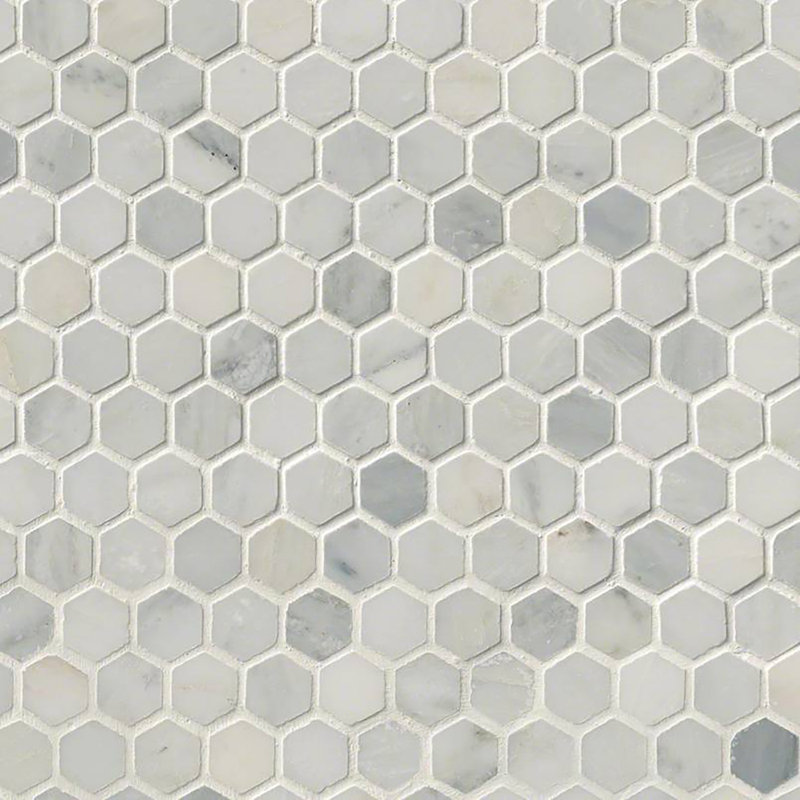 Carreau de mosaïque en marbre nid d'abeille de 1 po x 1 po Carrara
