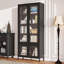 Grande armoire de rangement en métal, vitrine avec 4 portes en verre et 5 tablettes