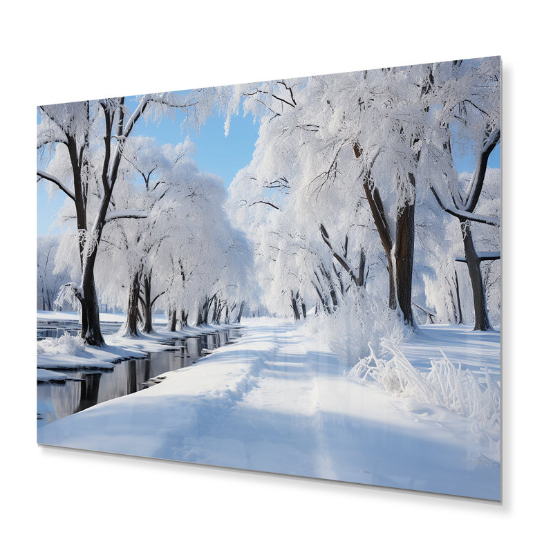 Décoration d'hiver en métal Winter Snowy Serenity IV - Paysages, H 12 po x l 20 po
