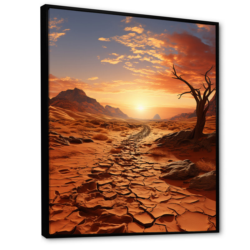 «Avalea African Desert Wanderlust», reproduction sur toile, H 44 po x l 34 po x P 1,5 po, Cadre flottant noir