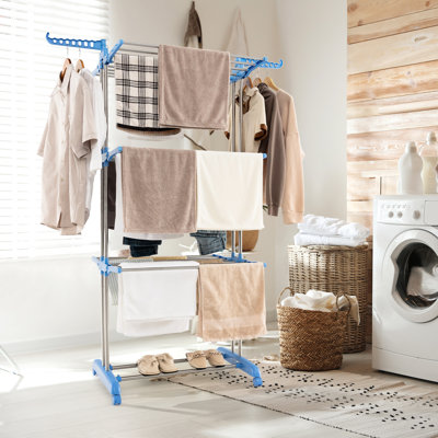 Séchoir à linge pliable en métal et en plastique