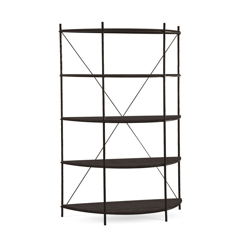 Étagère à livres H 67 "x l 55,44" Baldwin, Noir texturé, Blé