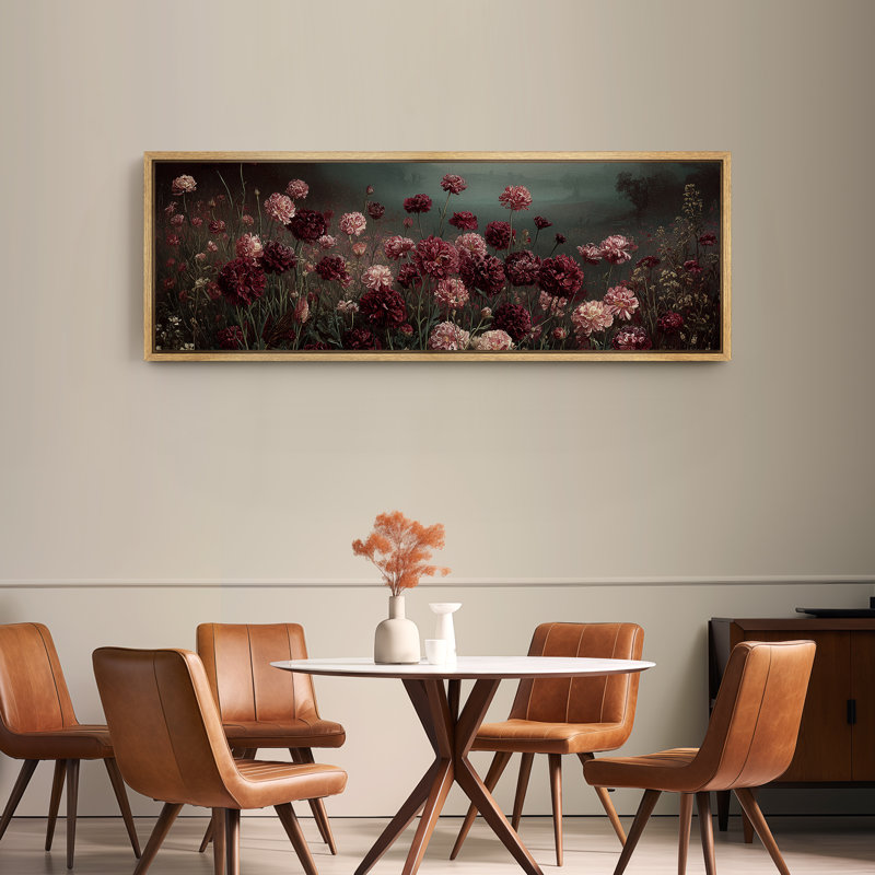 Impression sur toile encadrée très sombre Moody, Cadre naturel flottant, H 20 po x l 60 po x P 1,5 po