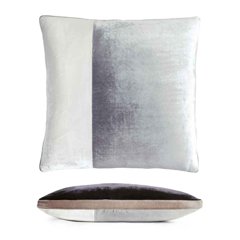 Color Block Square Pillow Cover & Insert, 22"H x 22"W, Gunmetal