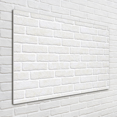 Glass Print Wall Art 100X70cm Image Printed On Glass Decorative Wall Picture Behind Toughened / Tempered Safety Real Glass For Kitchen & Living Room Theme:Brick Wall