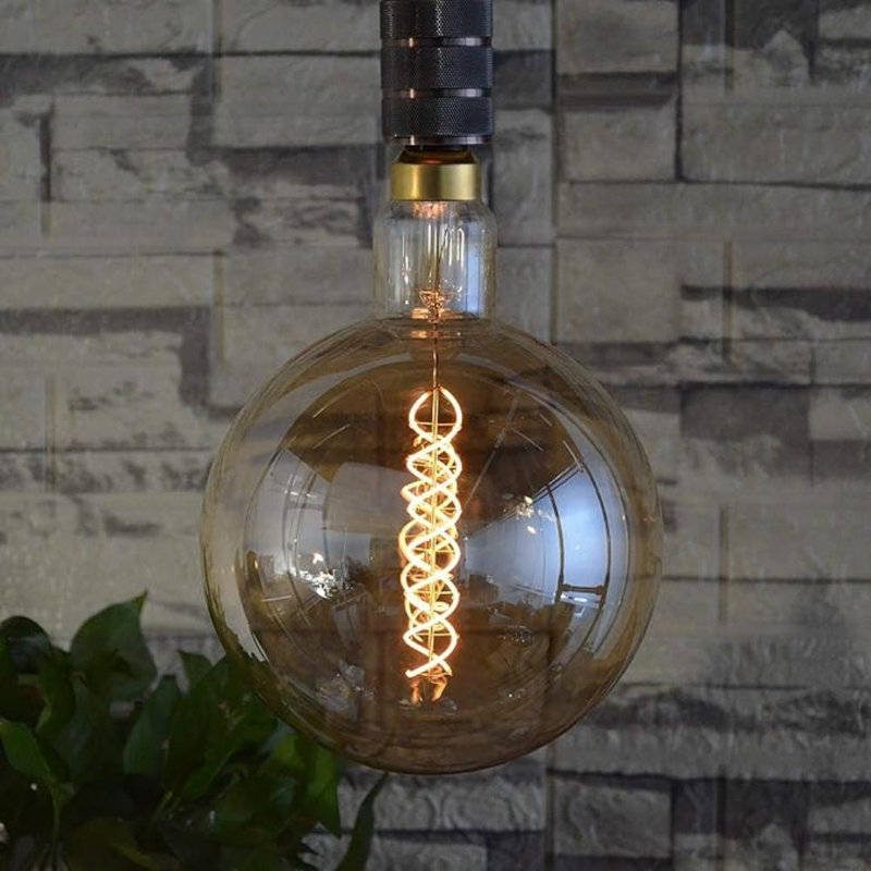 Large Amber Edison Globe Bulb